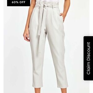 Dolcecabo Faux Leather Paper Bag Pants